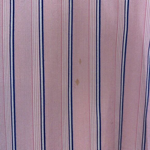 Beautiful Pink Blue stripe Tailorbyrd LS Party Button down shirt L w/ marks back - Picture 6 of 6